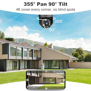 GB-213V-WIFI [DC&PoE] 4K WiFi Security Camera Outdoor, GENBOLT 8MP Floodlight Home Surveillance CCTV IP Camera with Color Night, Auto Cruise Tracking Human/Vehicle Detection Pan Tilt 4X Digital Zoom (2.4&5GHz)[DC&PoE]