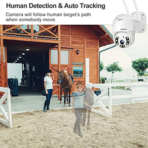 GENBOLT [DC&POE] 3G/4G LTE Security Camera Outdoor Wireless, Floodlight POE IP Surveillance Camera with Humanoid Detection, Auto Tracking Cruise CCTV Camera with Sim Card, Color Night Vision