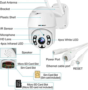 GENBOLT [DC&POE] 3G/4G LTE Security Camera Outdoor Wireless, Floodlight POE IP Surveillance Camera with Humanoid Detection, Auto Tracking Cruise CCTV Camera with Sim Card, Color Night Vision