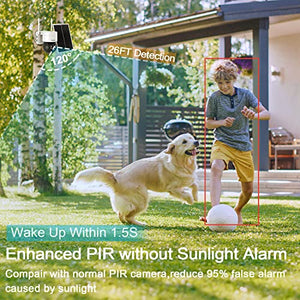GENBOLT 2K Solar Security Camera Outdoor Wireless, Battery Operated PTZ WiFi Camera 6W 15000mAh Rechargeable Floodlight CCTV Home Surveillance IP Camera, PIR Siren Alarm with Humanoid Detection