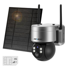 Load image into Gallery viewer, 4G Solar Security Cameras Outdoor Wireless, GENBOLT LTE Cellular Camera Battery Operated PTZ IP Camera with 6W Solar Panel,10000mAh Rechargeable CCTV Surveillance Camera System, PIR Siren Alarm