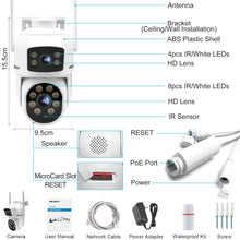 Load image into Gallery viewer, GB-201H-WIFI GENBOLT PTZ WiFi Security Camera Outdoor, CCTV Home Surveillance Camera with Dual View, Dual lens IP Camera with Color Night, Auto Tracking Humanoid Detection [DC&amp;PoE]